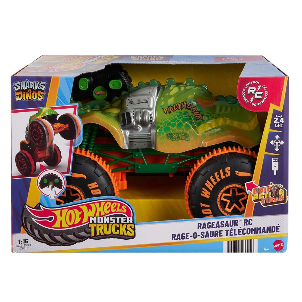 Hot Wheels Monster Trucks RC Rageasaur Escala 1:15 RC JBH03