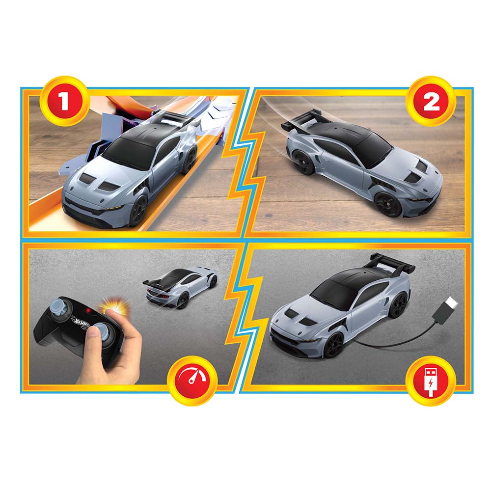 Hot Wheels RC Ford Mustang GT a escala 1:64 JBH04, vehículos a control remoto a escala 1:64