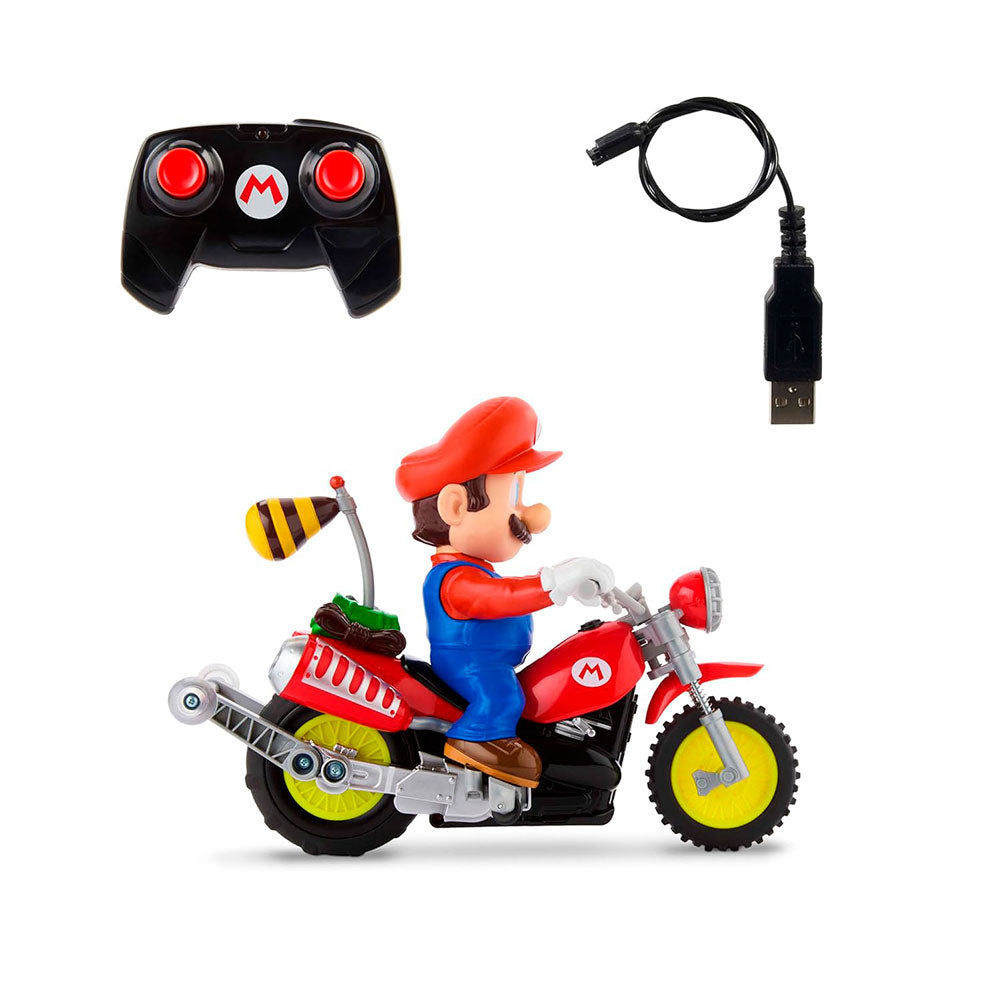 Hot Wheels RC Mario Wheelie Motocross, vehículos a control remoto