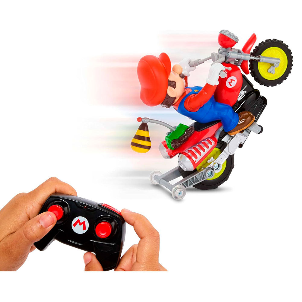 Hot Wheels RC Mario Wheelie Motocross, vehículos a control remoto
