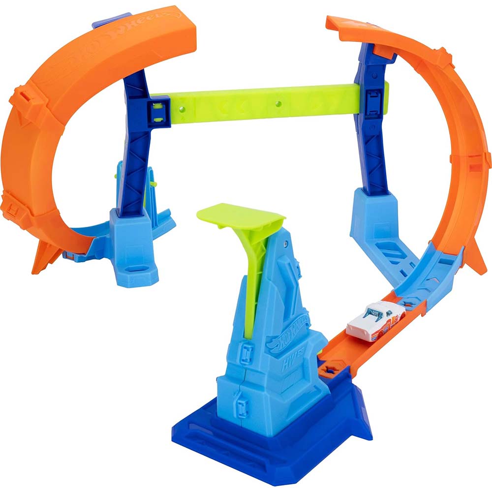 Hot Wheels Stunt Tracks Campeón de Salto en Espiral JLM90, pistas y sets de vehículos