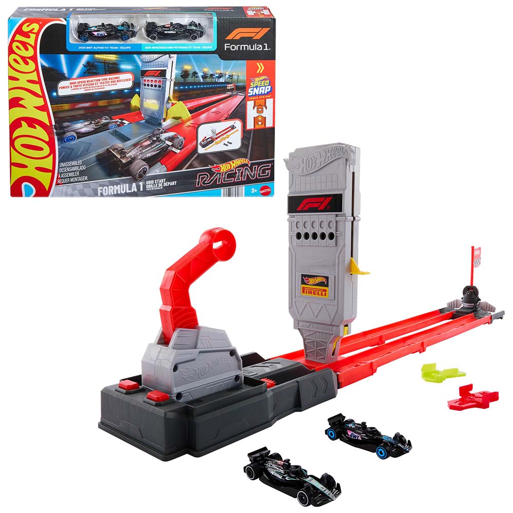 Hot Wheels Racing Fórmula 1 Pista Grid Start JKM88, pistas y sets de vehículos