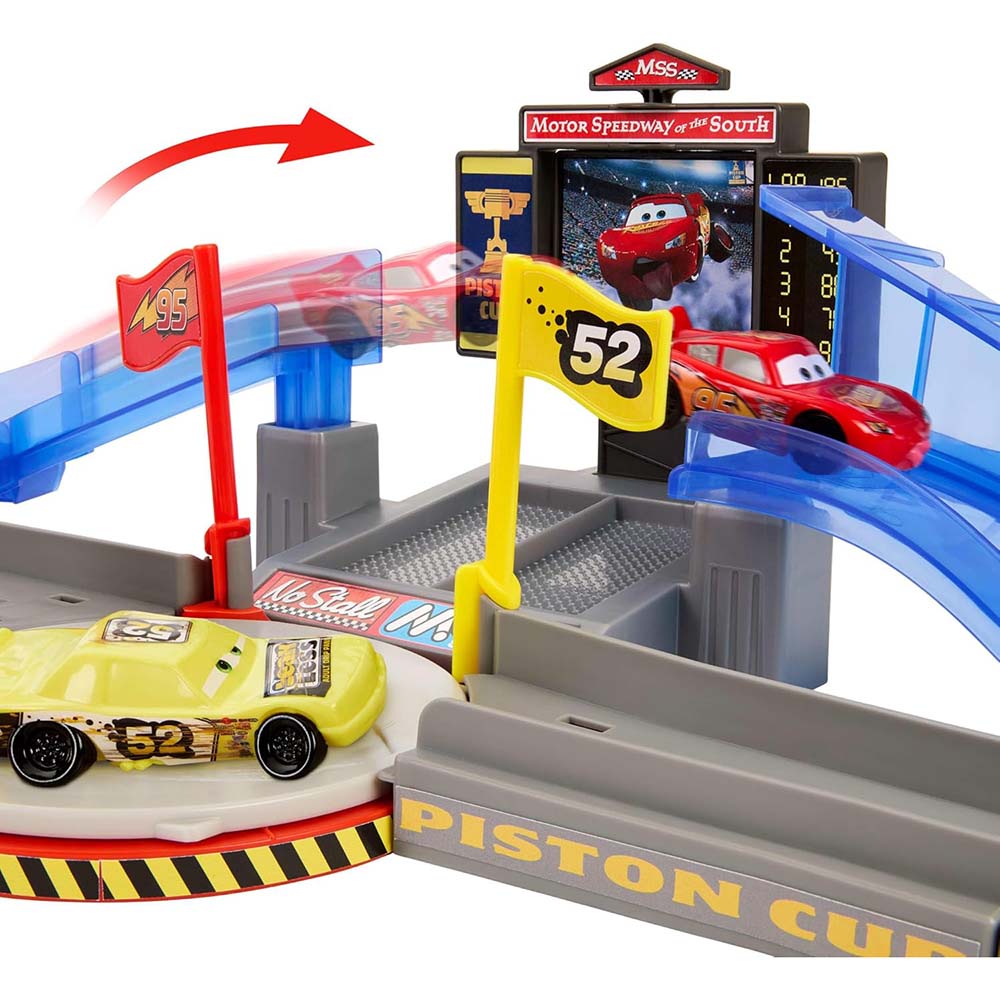 Disney Pixar Cars Pista de Acrobacias Copa Pistón con Lanzador y Salto Épico JHL42, pistas y sets de vehículos