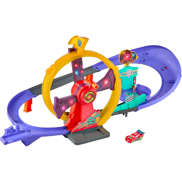 Mattel Cars Pista de Celebración Lightning McQueen: Pista con Auto Luminoso - Edad 4+