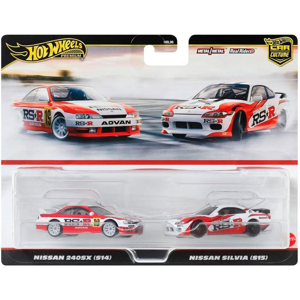 Hot Wheels Collector Cultura Automotriz Nissan 240sx & Nissan Silvia, autos de juguete a escala 1:64