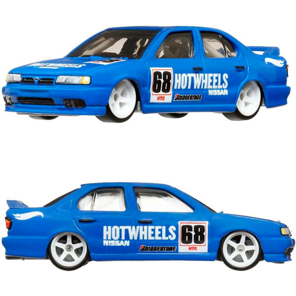 Hot Wheels Collector Cultura Automotriz '94 Nissan Primera & Nissan R390 GT1: Paquete de 2 Autos Premium 1:64 Metal/Metal con Real Riders - Edad 3+