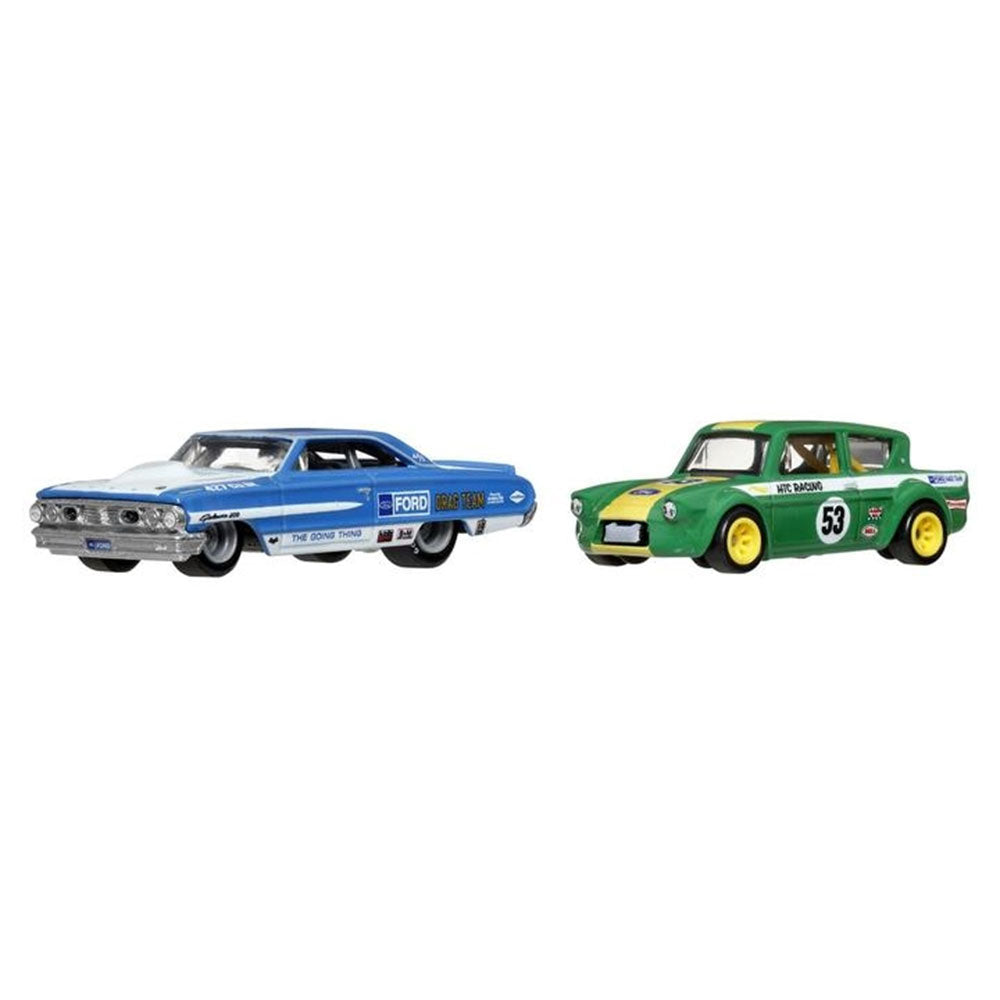 Hot Wheels Premium Custom '64 Galaxie 500 y '67 Ford Anglia Racer 1:64