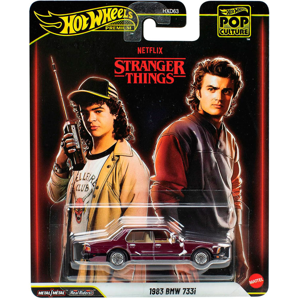 Hot Wheels Premium Pop Culture Stranger Things BMW 733i 1983: Auto de Colección 1:64 - Edad 3+