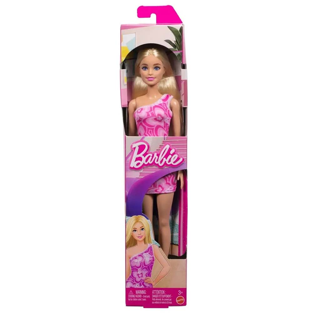 Barbie Fashion Muñeca con Vestido y Look Casual Rubia T7439