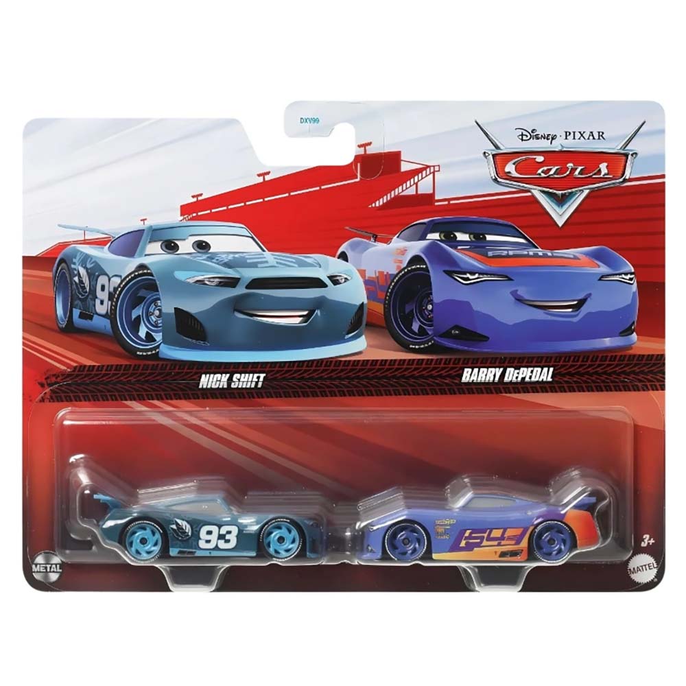 Disney And Pixar Cars 2-Pack Nick Shift / Barry DePedal DXV99, vehículos de juguete