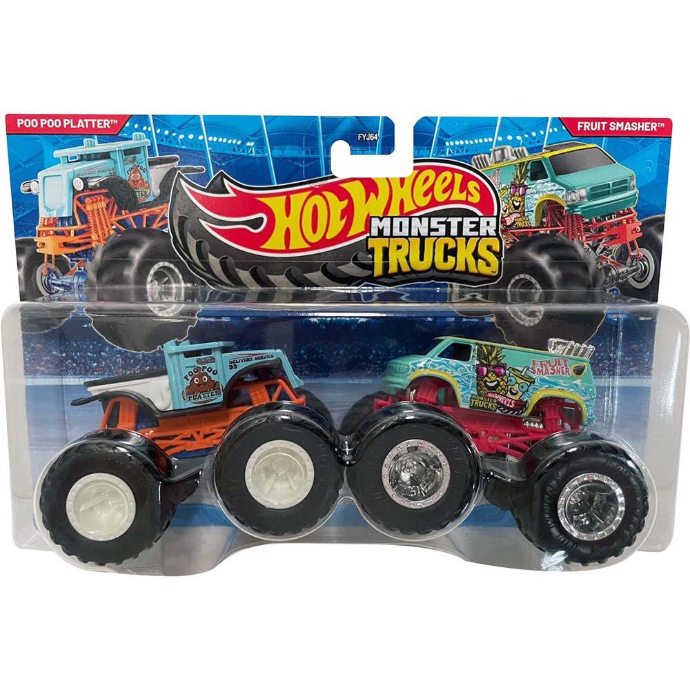 Hot Wheels Monster Trucks: Poo Poo Platter vs Fruit Smasher FYJ64