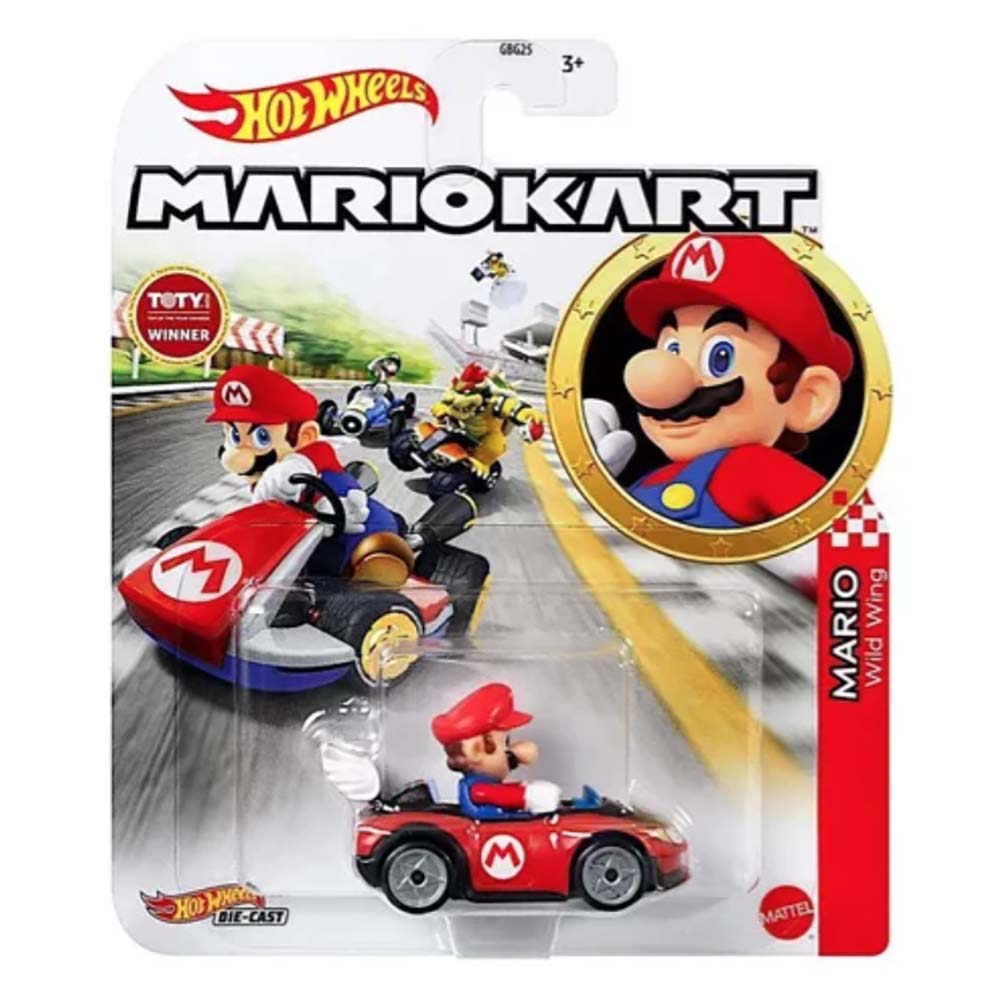 Hot Wheels Mario Kart Replica Personajes 1:64 - Mario Wild Wing GBG25 - Edad 3+