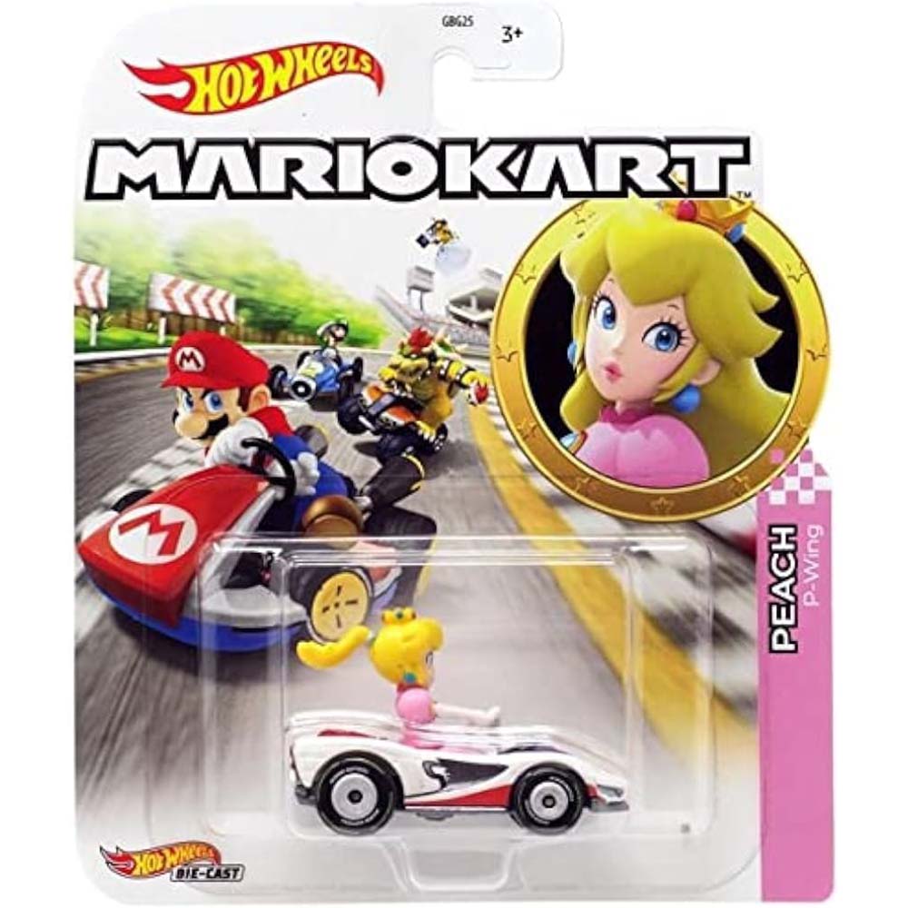 Hot Wheels Mario Kart 1:64 - Princess Peach P-Wing GBG25, vehículos de juguete