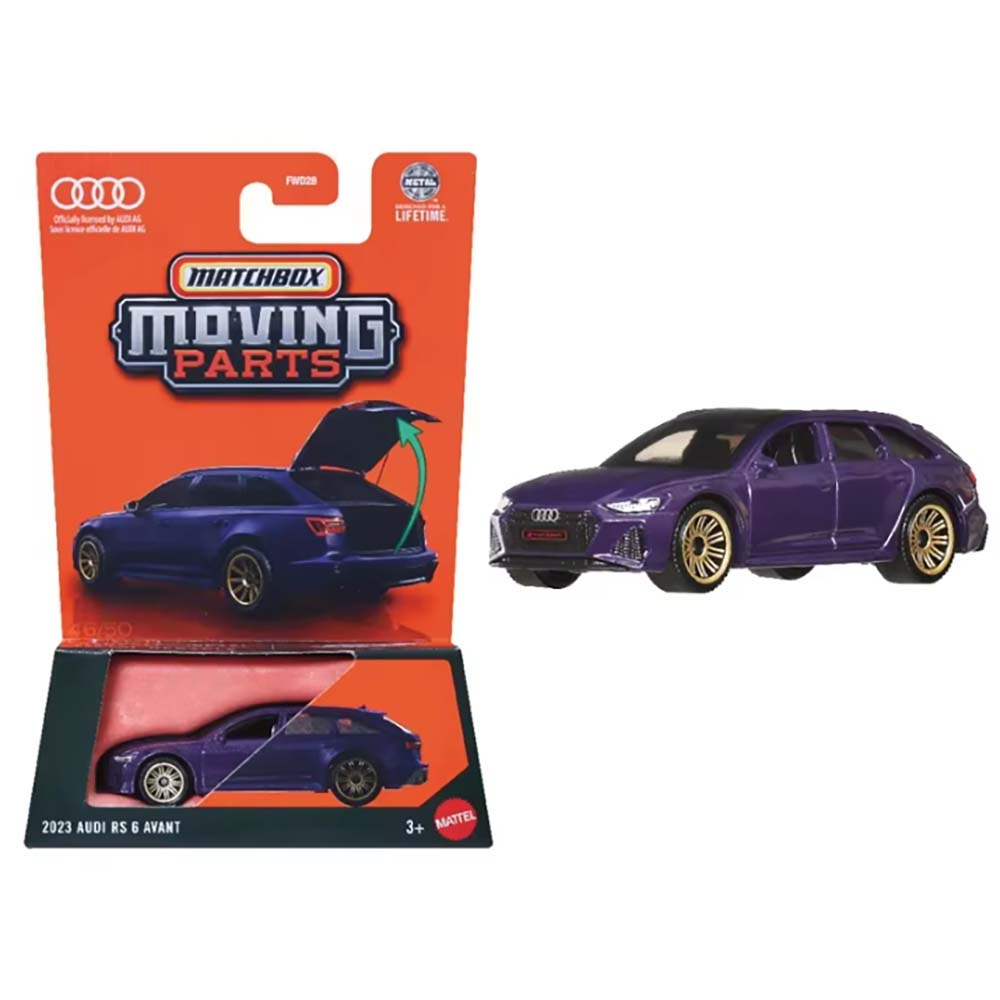 Matchbox Moving Parts 1:64 - 2023 Audi RS 6 Avant FWD28, vehículos de juguete