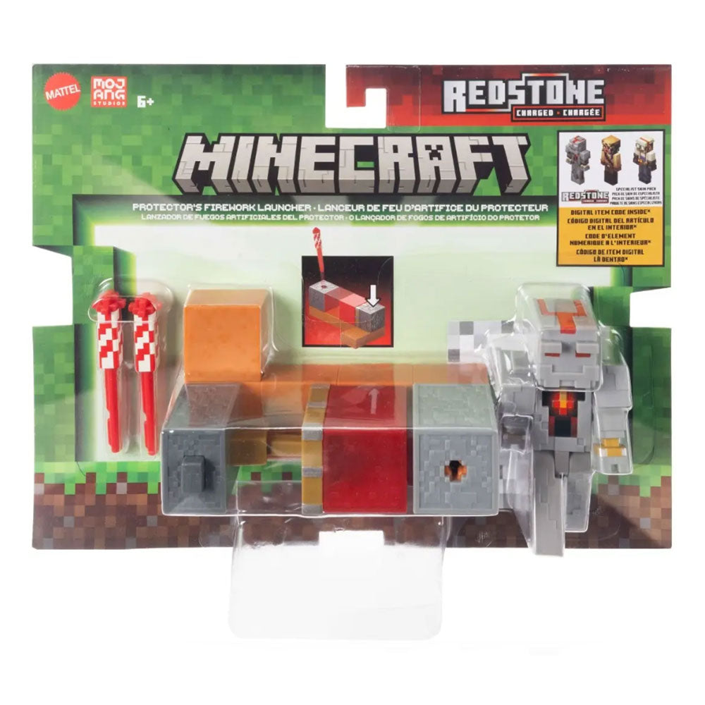 Minecraft 3.25" 2-Pack Redstone Charged Con Lanzador De Fuego GTT53