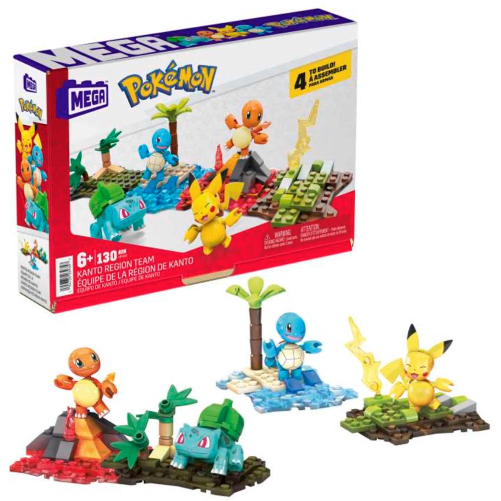 Mega Construx Pokémon Equipo de Kanto HFG05: Set de construcción para armar - Edad 6+