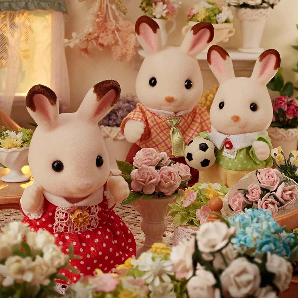 Sylvanian Families 5655 Familia Conejo Chocolate, muñecas y muñecos