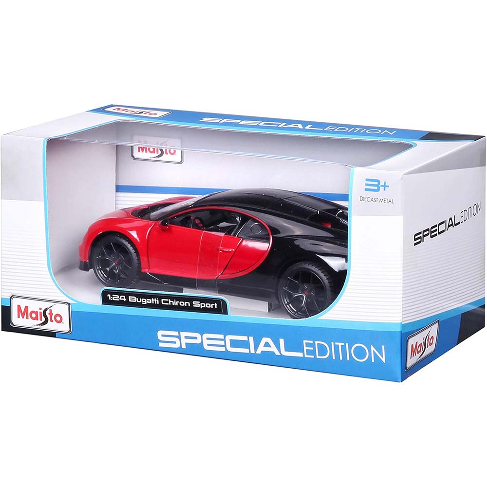Auto Maisto 1:24 Edición Especial Bugatti Chiron Negro/Rojo