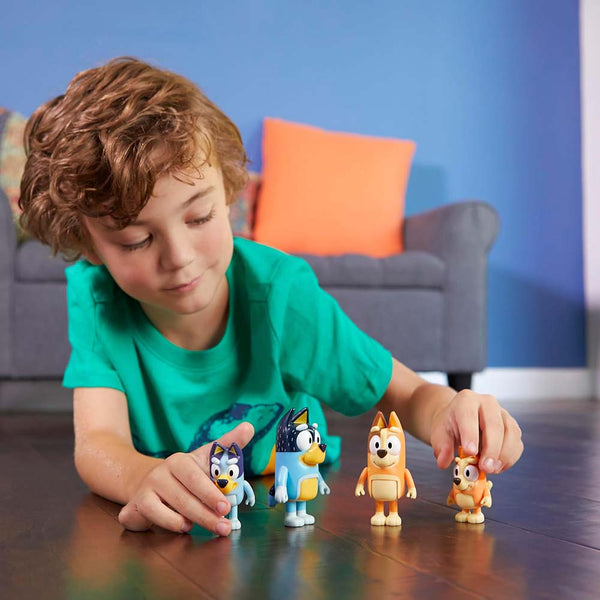 Bluey and Friends – Set de 4 Figuras Articuladas de la Familia Heeler