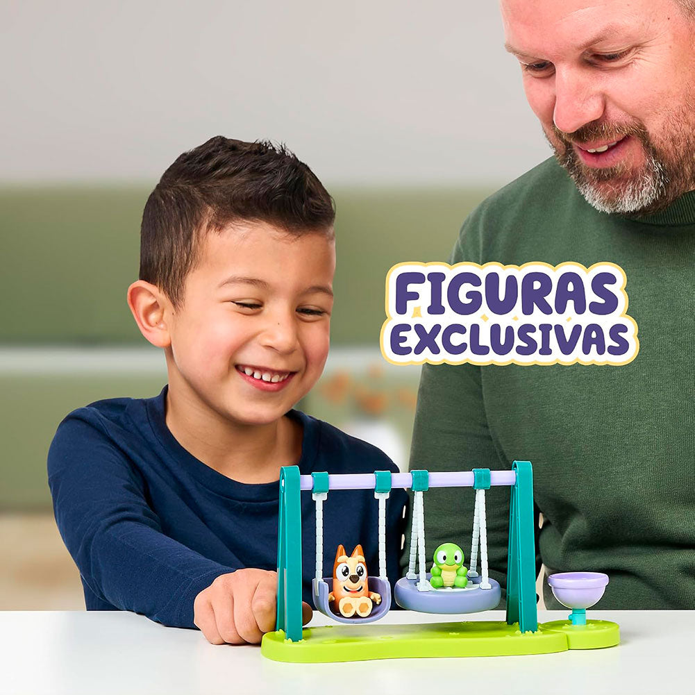 Bluey – Mini Playset Parque de Columpios, sets de juego