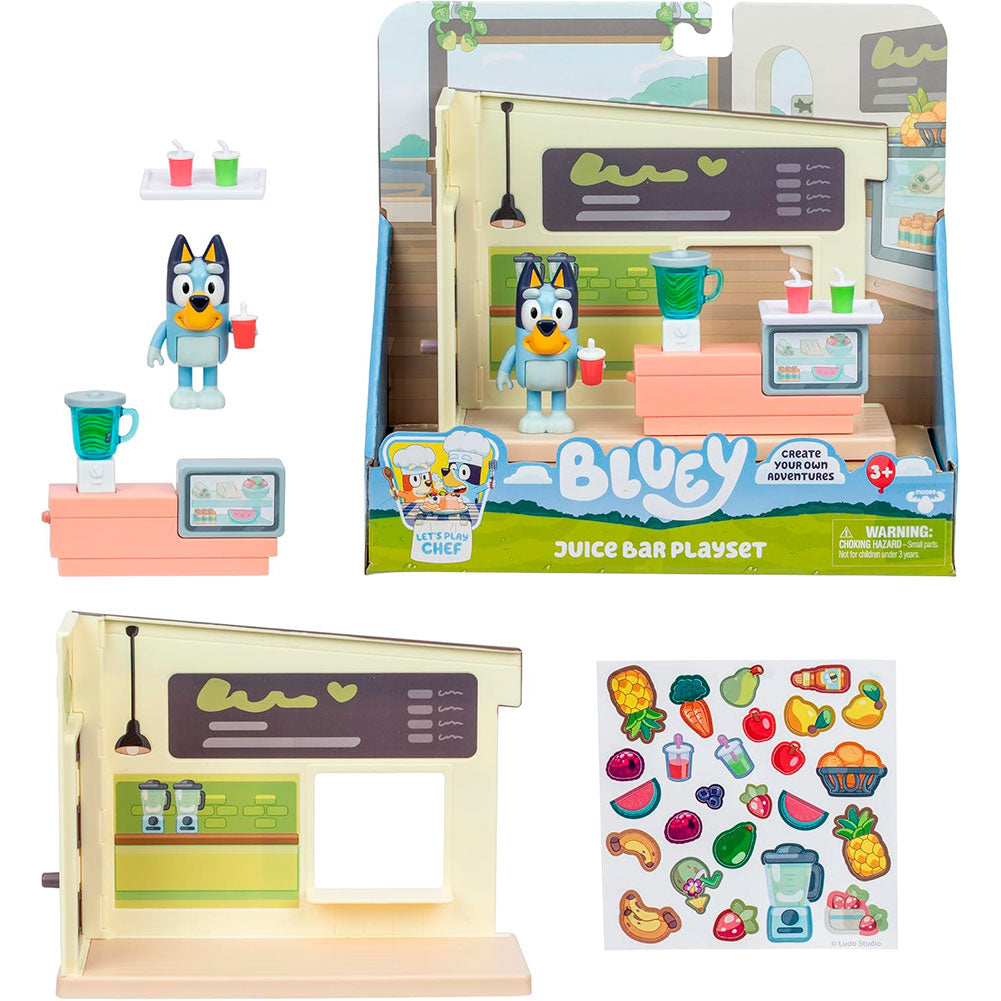 Bluey – Mini Barra de Jugos con Figura Articulada, sets de juego