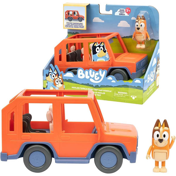 Bluey Jeep con Chilli – Vehículo de Empuje con Figura Articulada