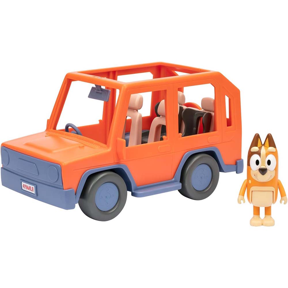 Bluey Jeep con Chilli – Vehículo de Empuje con Figura Articulada, figuras de acción y colección