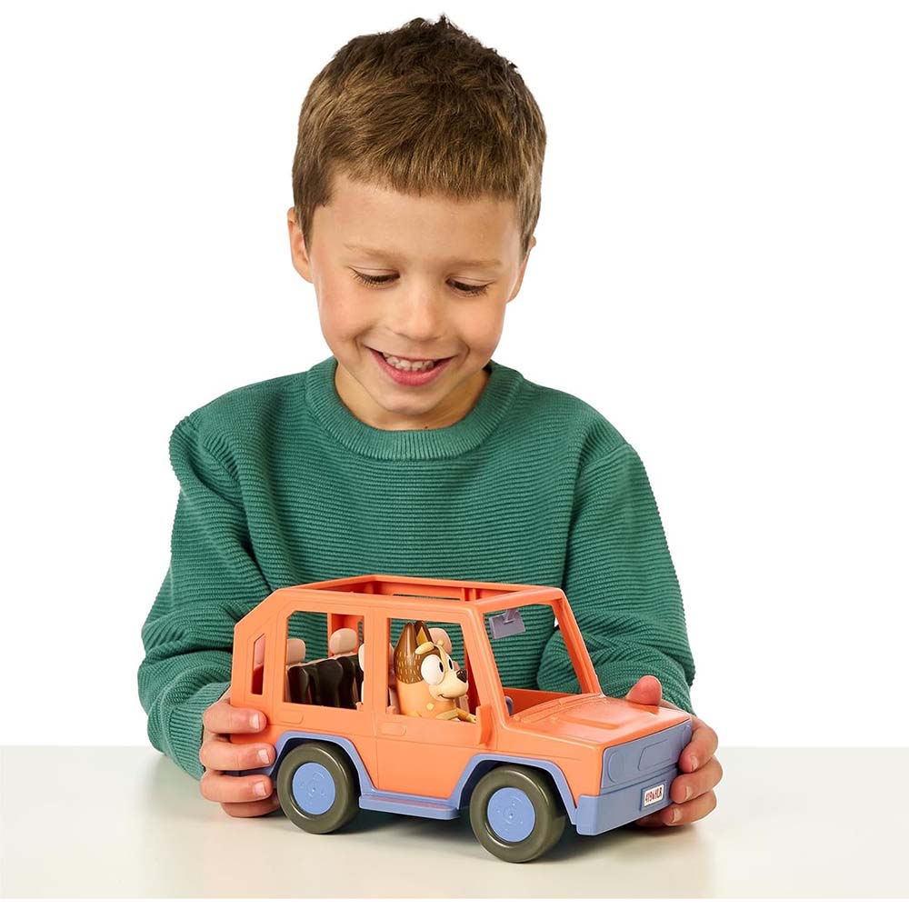 Bluey Jeep con Chilli – Vehículo de Empuje con Figura Articulada, figuras de acción y colección