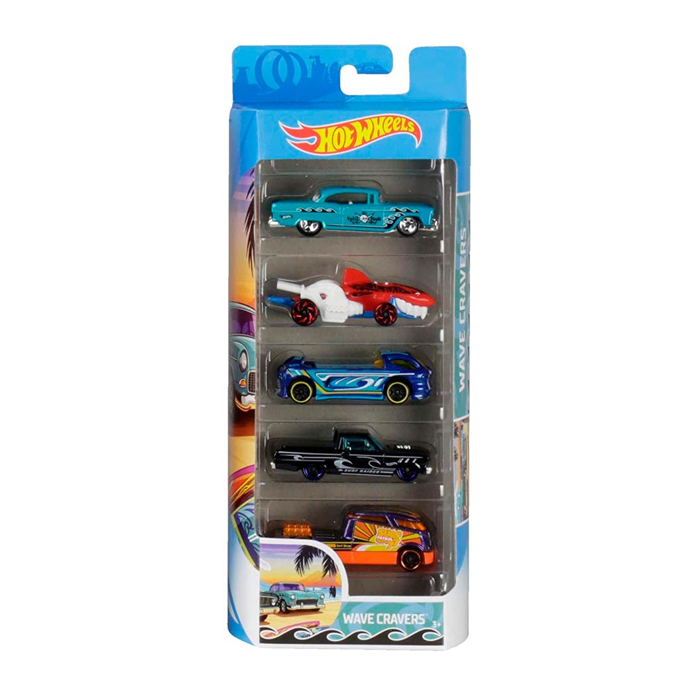 Hot Wheels Paquete de 5 - Modelos Aleatorios 1806: Vehículo de juguete - Edad 3+