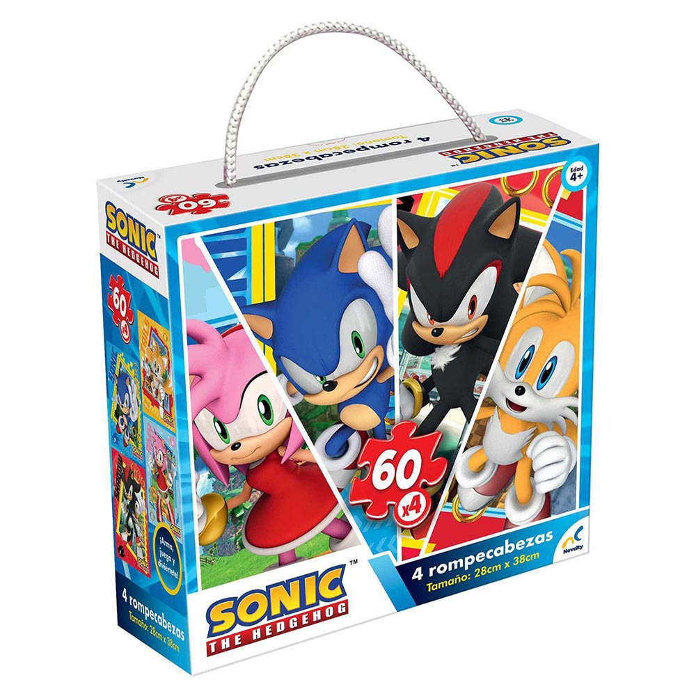 Novelty Rompecabezas 4 en 1 Sonic 60 Pzas x4 Caja de Cartón JCA-3486 - Edad 3+