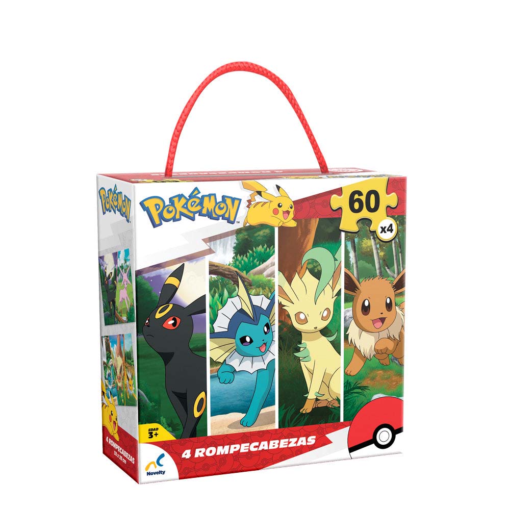 Novelty Rompecabezas 4 en 1 Pokémon Eevee JCA-4640 - Edad 8+