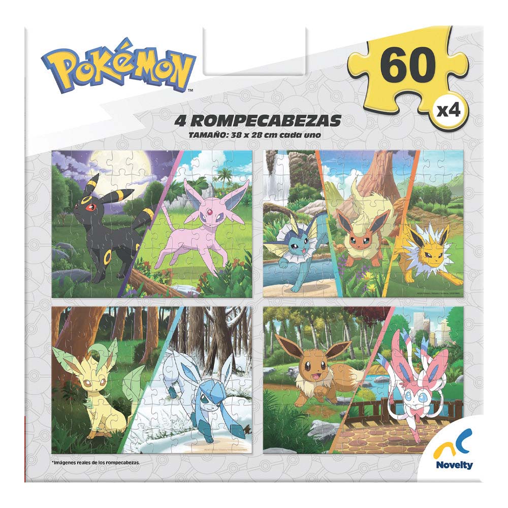 Novelty Rompecabezas 4 en 1 Pokémon Eevee JCA-4640 - Edad 8+