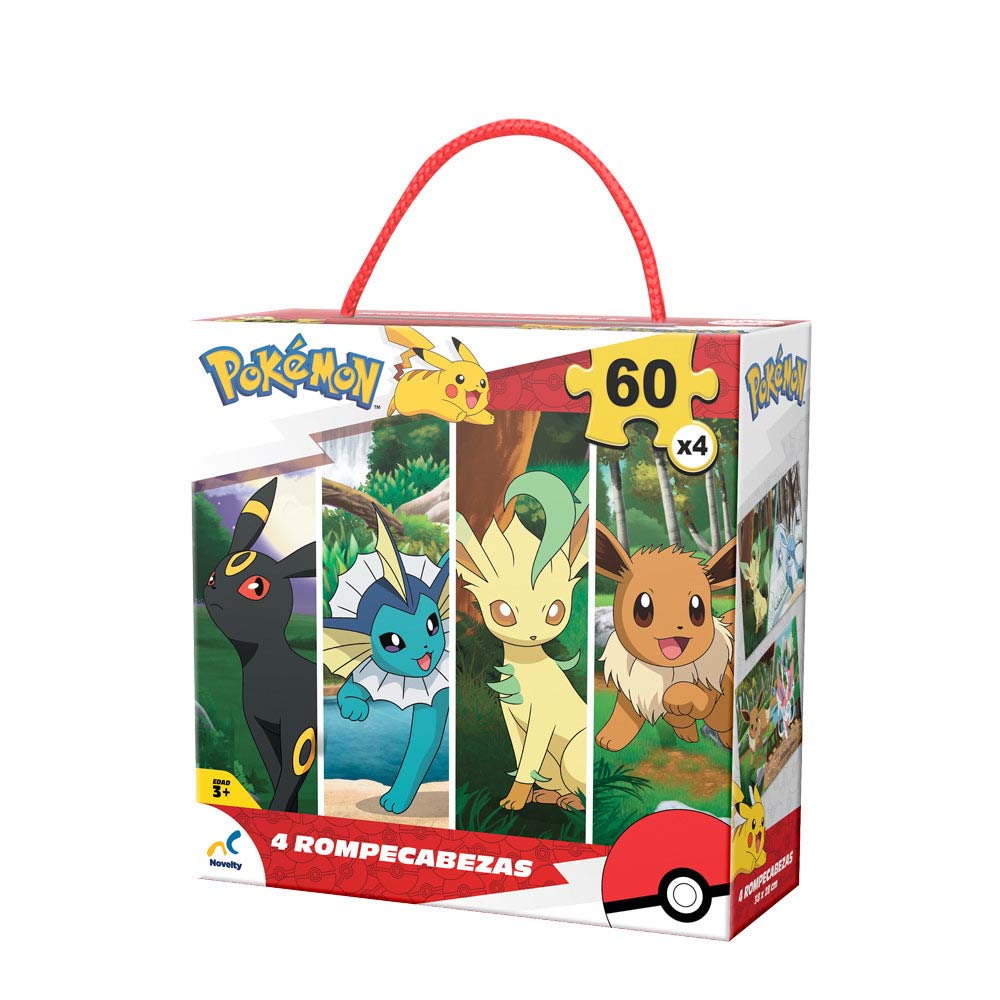 Novelty Rompecabezas 4 en 1 Pokémon Eevee JCA-4640 - Edad 8+