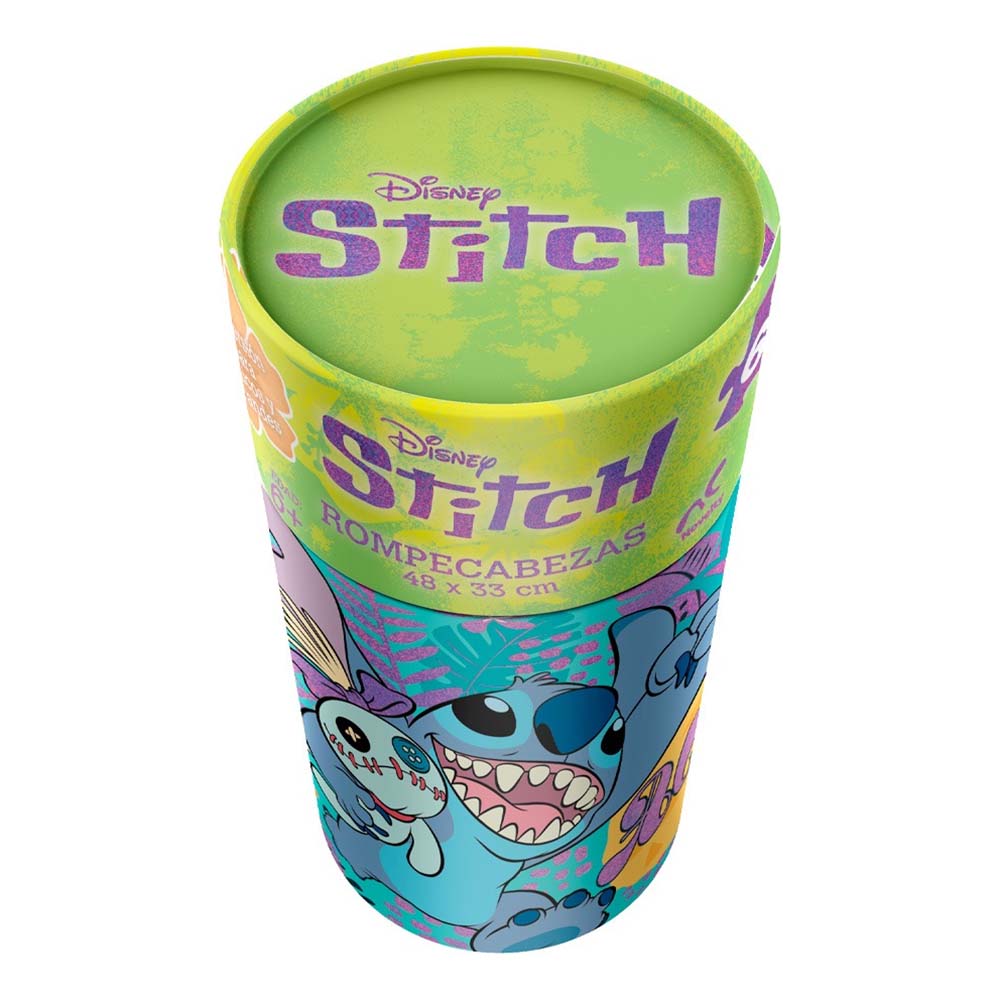 Rompecabezas Infantil Stitch 60 Pzs en Cilindro Disney JCA-4644, rompecabezas