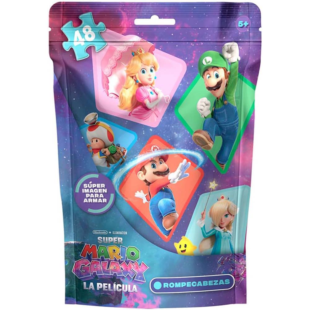 Rompecabezas Mario Galaxy 48 Piezas Bolsa Foil Metalizada JCA-5015