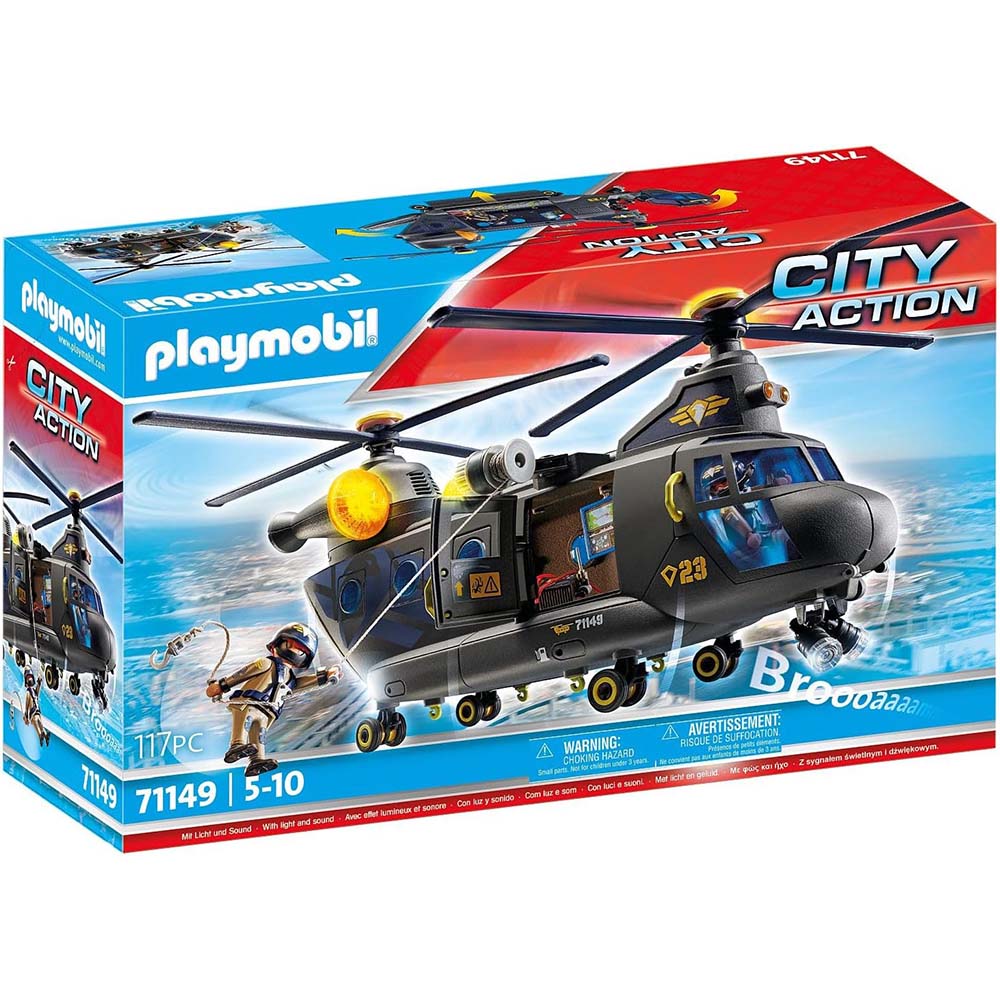 Playmobil 71149 Helicóptero Banana Unidad Táctica de Rescate