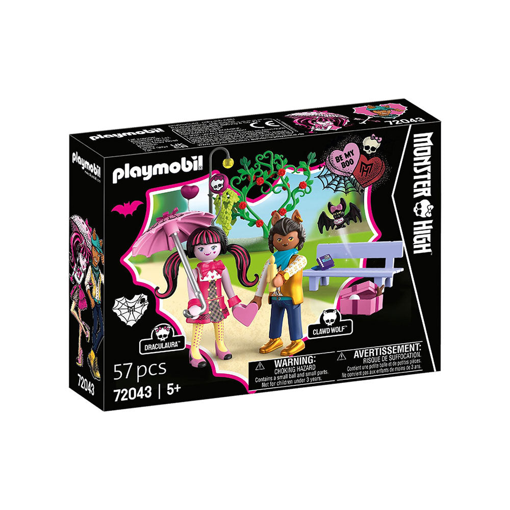 PLAYMOBIL Monster High Cita de San Valentín: Set de Juego con Draculaura y Clawd - Edad 5+