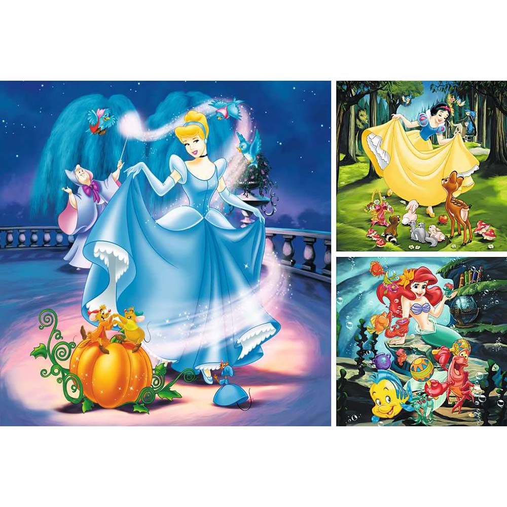 Ravensburger 9339 Rompecabezas 3 x 49 piezas para niños Princesas Disn ...