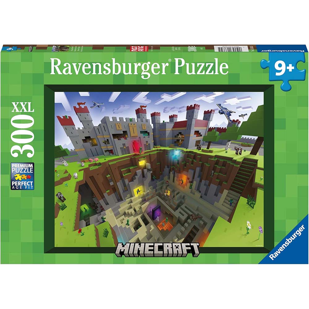 Ravensburger 13334 Rompecabezas 300 XXL piezas Exploración Única de Minecraft