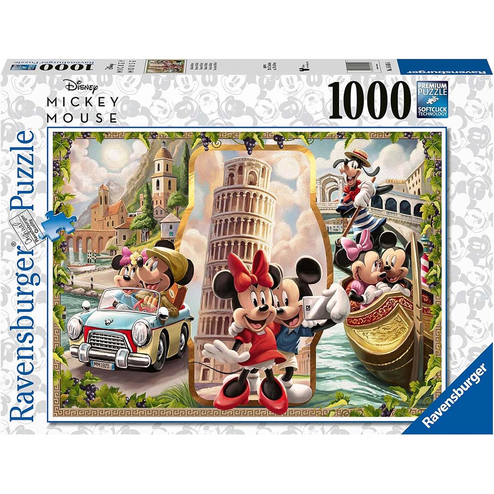 Ravensburger 12000498 Rompecabezas 1000 piezas Disney Mickey y Minnie, rompecabezas