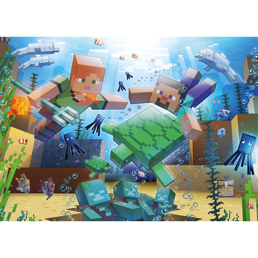Ravensburger 12000421 Rompecabezas 1000 piezas Minecraft Mosaic, rompecabezas