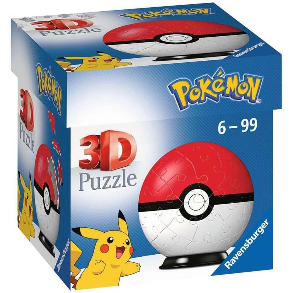 Ravensburger 11256 Pokémon Pokeball 3D, rompecabezas 3d