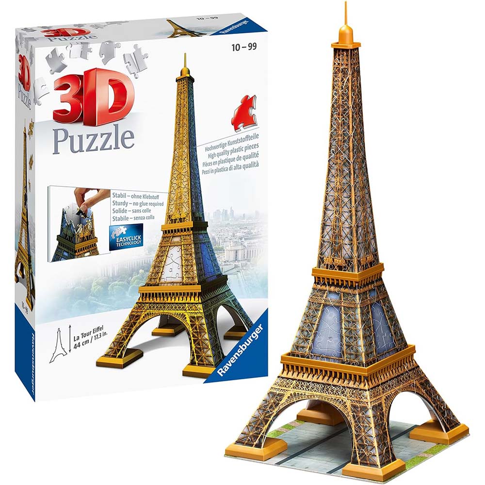 Ravensburger 12556 Rompecabezas Torre Eiffel 3D 216 Piezas, rompecabezas 3d