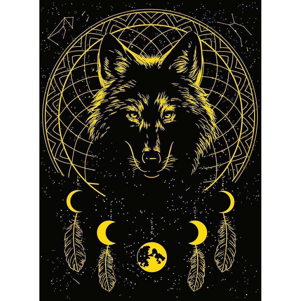 Ravensburger Rompecabezas Lobo Astral Fosforescente 500 Piezas, rompecabezas