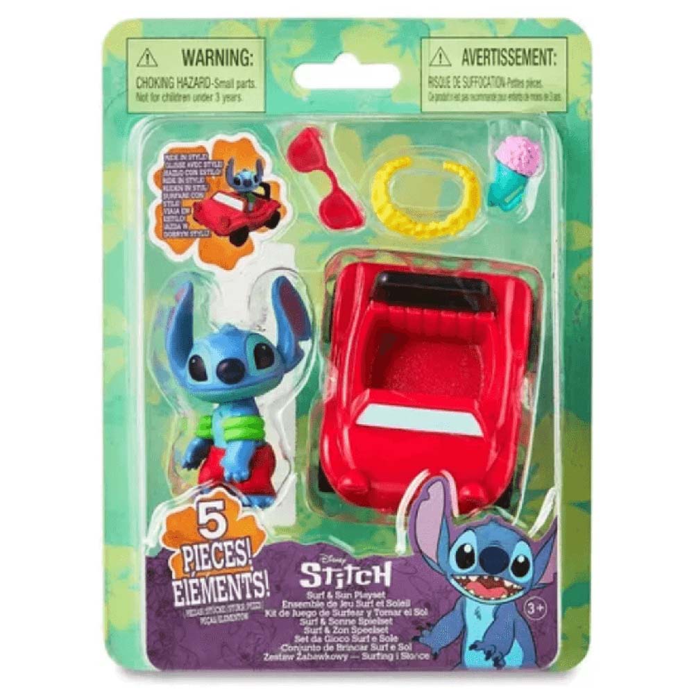 Disney Stitch Surf & Sun Playset – Set de 5 Piezas, figuras de acción