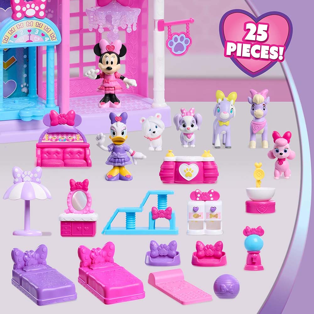 Disney Jr. Minnie Mouse Pet Hotel Playset 88329, sets de juego