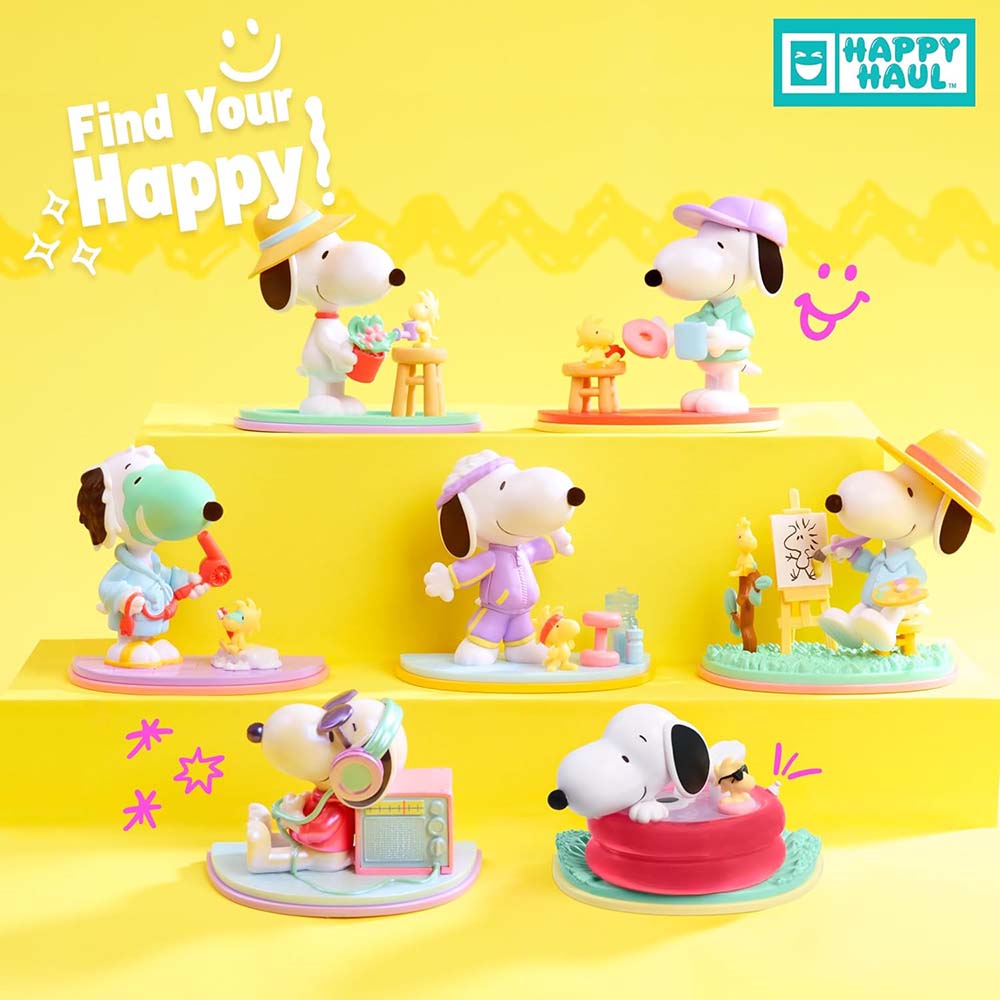 Peanuts Happy Haul Mindful Mondays Figuras Coleccionables Sorpresa con Snoopy y Woodstock, figuras de acción y colección