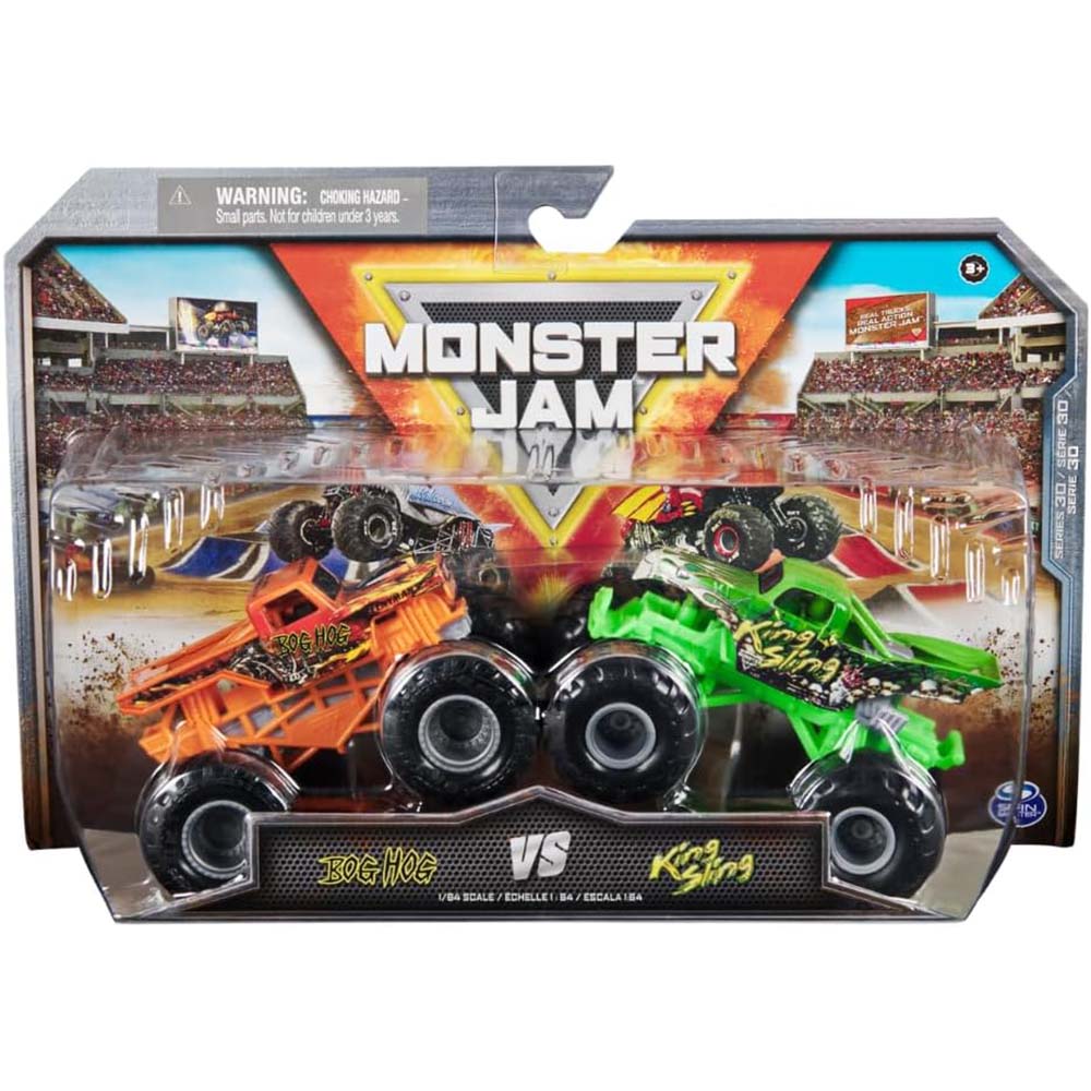 Monster Jam 1:64 Pack Bog Hog y King Sling 6064128 - Edad 3+