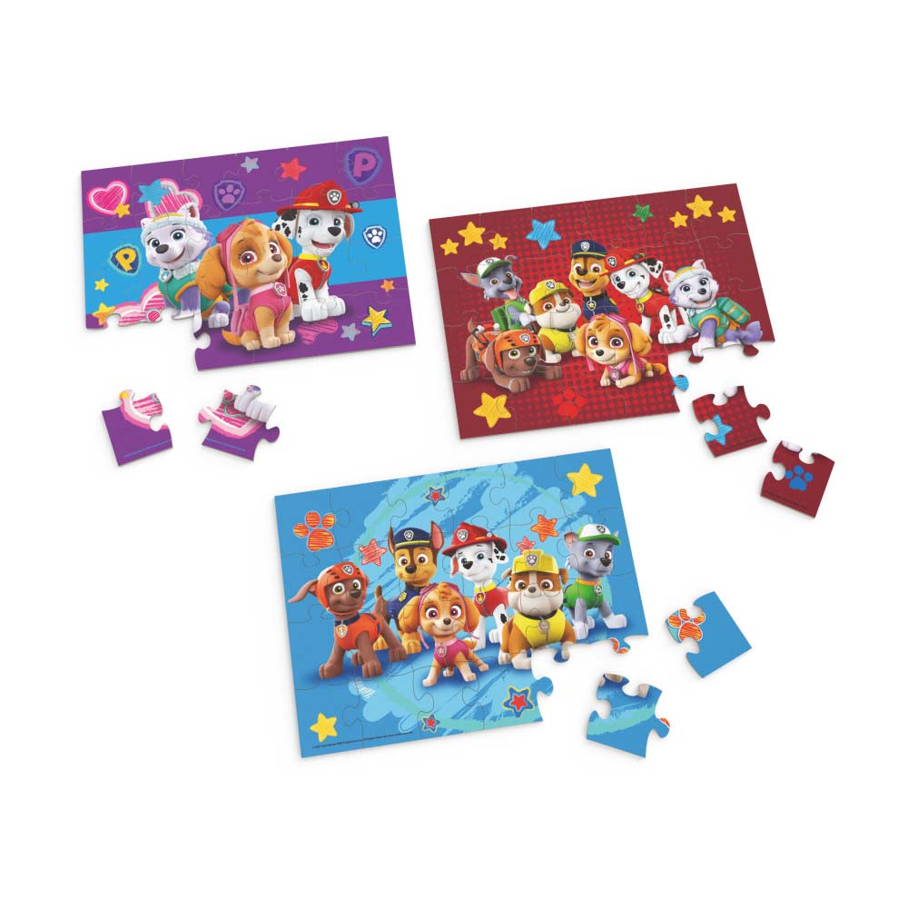 Spin Master Rompecabezas Madera Paw Patrol 3 Pack 6066794 - Edad 3+