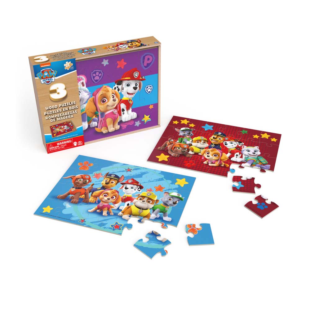 Spin Master Rompecabezas Madera Paw Patrol 3 Pack 6066794 - Edad 3+